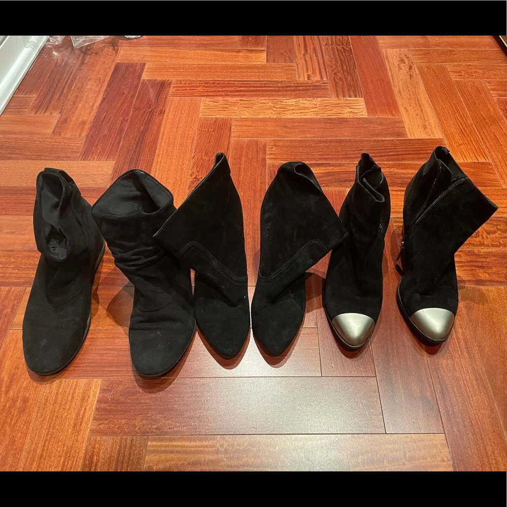 Womens Boots - Black Suede Bootie Bundle — Size 8.5 - 9 US ( 39, 8.5, 9 )